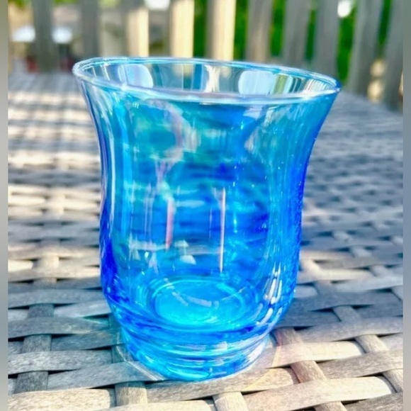 Rare Blue Pearlescent Glass Votive Tea Light Candle Holder FREE CANDLES!…​ - Picture 3 of 9